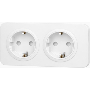 Aigostar - Οικιακή πρίζα με πλαίσιο 2Z SCHUKO 250V/16A λευκή
