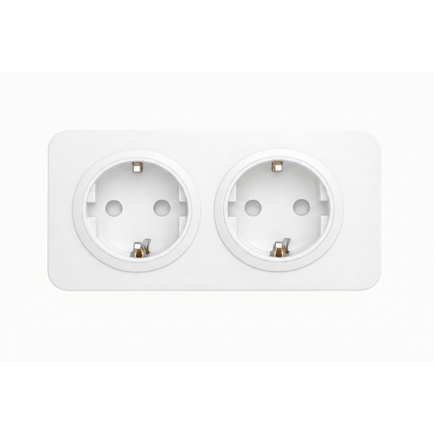 Aigostar - Οικιακή πρίζα με πλαίσιο 2Z SCHUKO 250V/16A λευκή