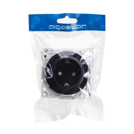 Aigostar - Οικιακή πρίζα χωρίς πλαίσιο SCHUKO 250V/16A μαύρη
