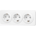 Aigostar - Οικιακή επιτοίχια πρίζα με πλαίσιο, 3x SCHUKO, 250V/16A, λευκή