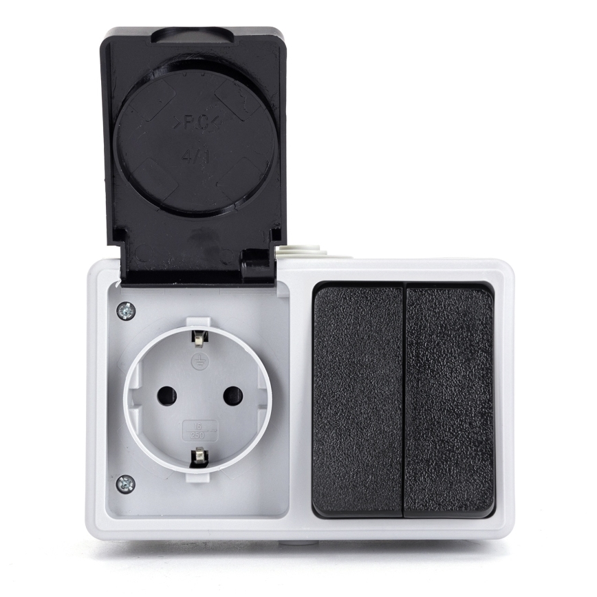 Aigostar - Οικιακός διακόπτης AC με πρίζα 250V/16A IP54