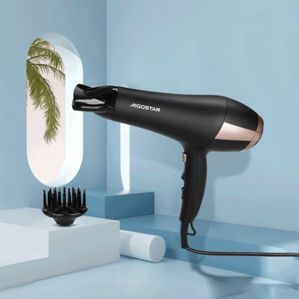 Aigostar - Πιστολάκι μαλλιών 2400W/230V μαύρο