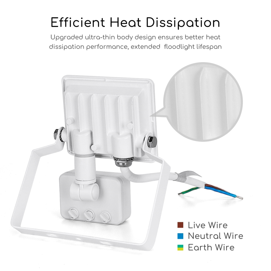Aigostar - Προβολέας LED με αισθητήρα LED/10W/230V 4000K IP65 λευκό
