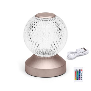 Aigostar - Ρυθμιζόμενο LED RGB Φορτιζόμενο Επιτραπέζιο Φωτιστικό LED/1W/5V 1800mAh 13,5 εκ. + τηλεχειριστήριο