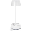Aigostar - Ρυθμιζόμενο LED επιτραπέζιο φωτιστικό με ενσωματωμένες πρίζες και θύρα USB LED/4,6W/230V 3000/4000/6500K λευκό