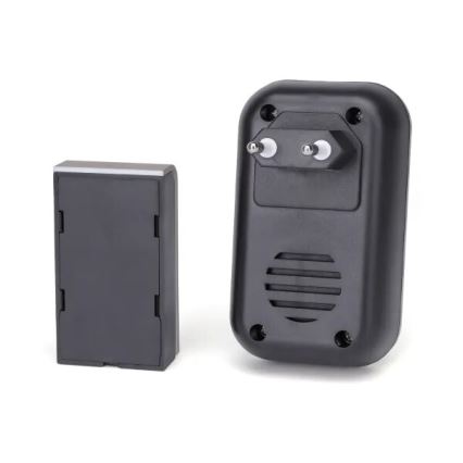 Aigostar - ΣΕΤ 2x Ασύρματα κουδούνια πρίζας 230V IP44 μαύρο/χάλκινο