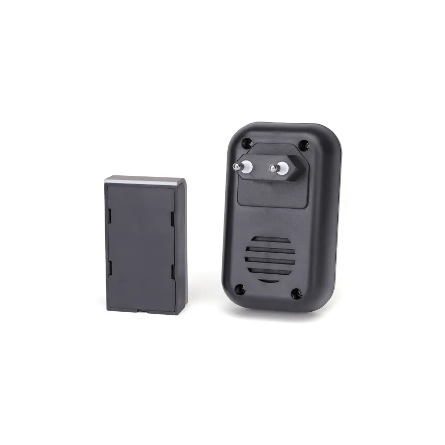 Aigostar - ΣΕΤ 2x Ασύρματα κουδούνια πρίζας 230V IP44 μαύρο/χάλκινο
