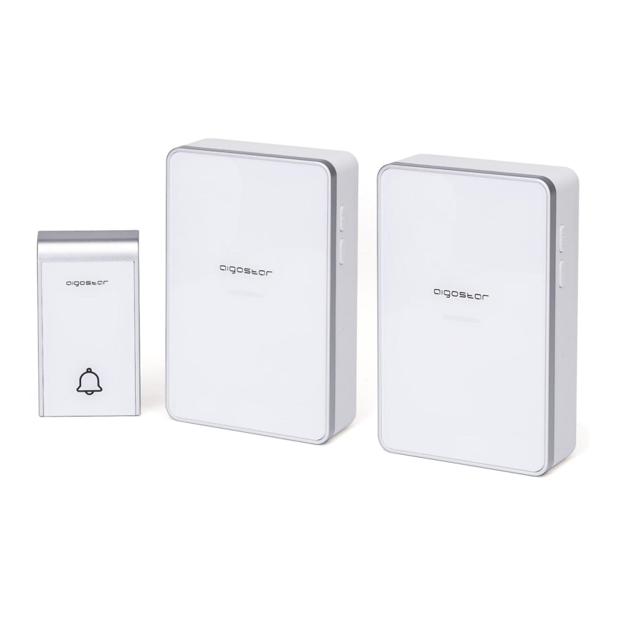 Aigostar - ΣΕΤ 2x Ασύρματο κουδούνι 3xAA/12V IP44 λευκό