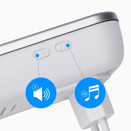 Aigostar - ΣΕΤ 2x Ασύρματο κουδούνι πόρτας 230V/12V IP44 λευκό
