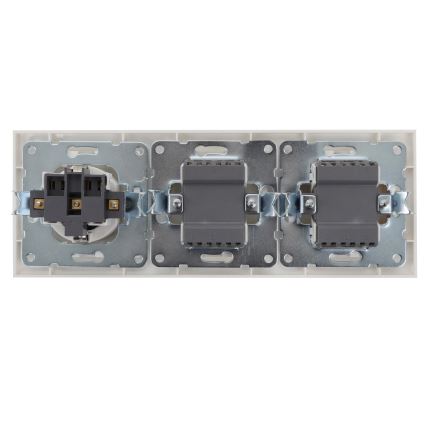 Aigostar - ΣΕΤ 2x Διακόπτης σπιτιού διπλός με πρίζα 1x16A/250V SCHUKO