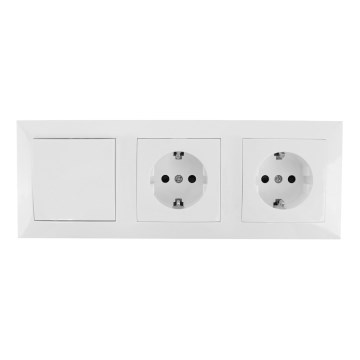 Aigostar - Σετ 2x Οικιακή πρίζα με διακόπτη 2x16A/250V SCHUKO