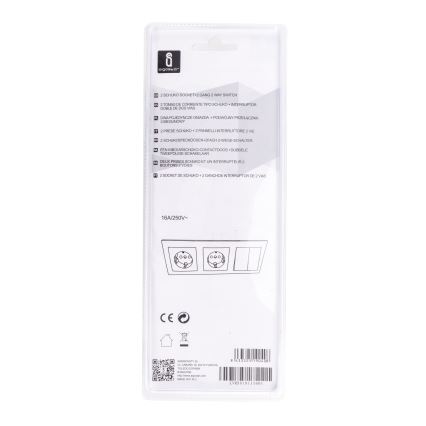 Aigostar - ΣΕΤ 2x Πρίζες με διακόπτη 2x16A/250V