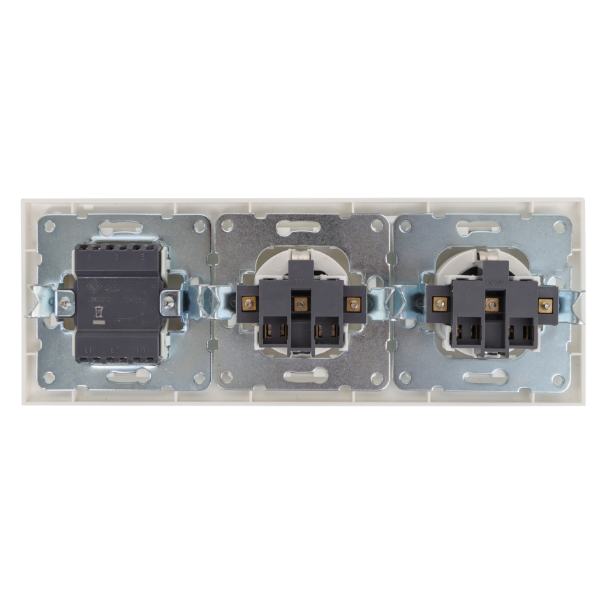 Aigostar - Σετ 2x Οικιακή πρίζα με διακόπτη 2x16A/250V SCHUKO