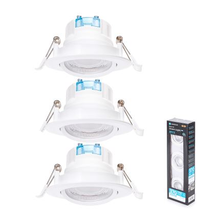 Aigostar - Σετ 3 τεμ. χωνευτό φωτιστικό LED/5W/230V 6500K Ø 8,5 cm λευκό