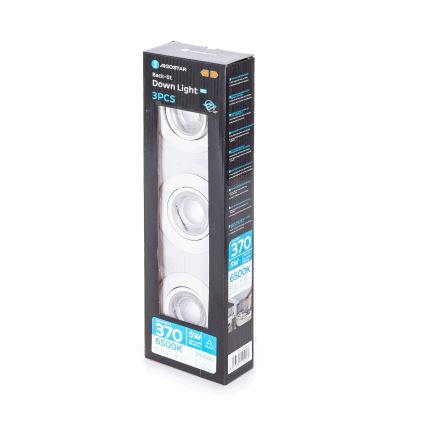 Aigostar - Σετ 3 τεμ. χωνευτό φωτιστικό LED/5W/230V 6500K Ø 8,5 cm λευκό