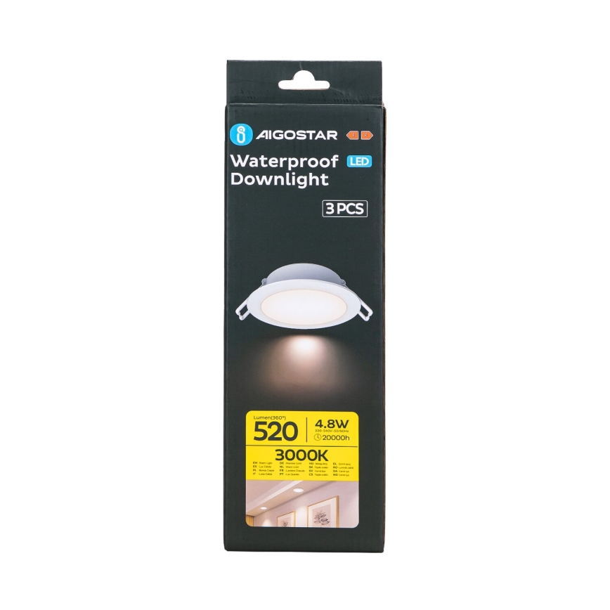 Aigostar - ΣΕΤ 3x Φωτιστικό χωνευτό LED εξωτερικού χώρου LED/4,8W/230V 3000K IP65 λευκό