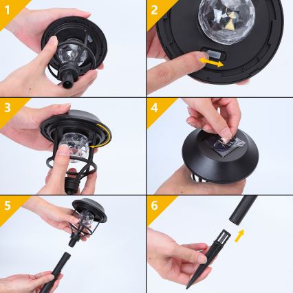Aigostar - ΣΕΤ 4x LED RGB Ηλιακό Φωτιστικό LED/0,2W/2V 40 mAh IP44