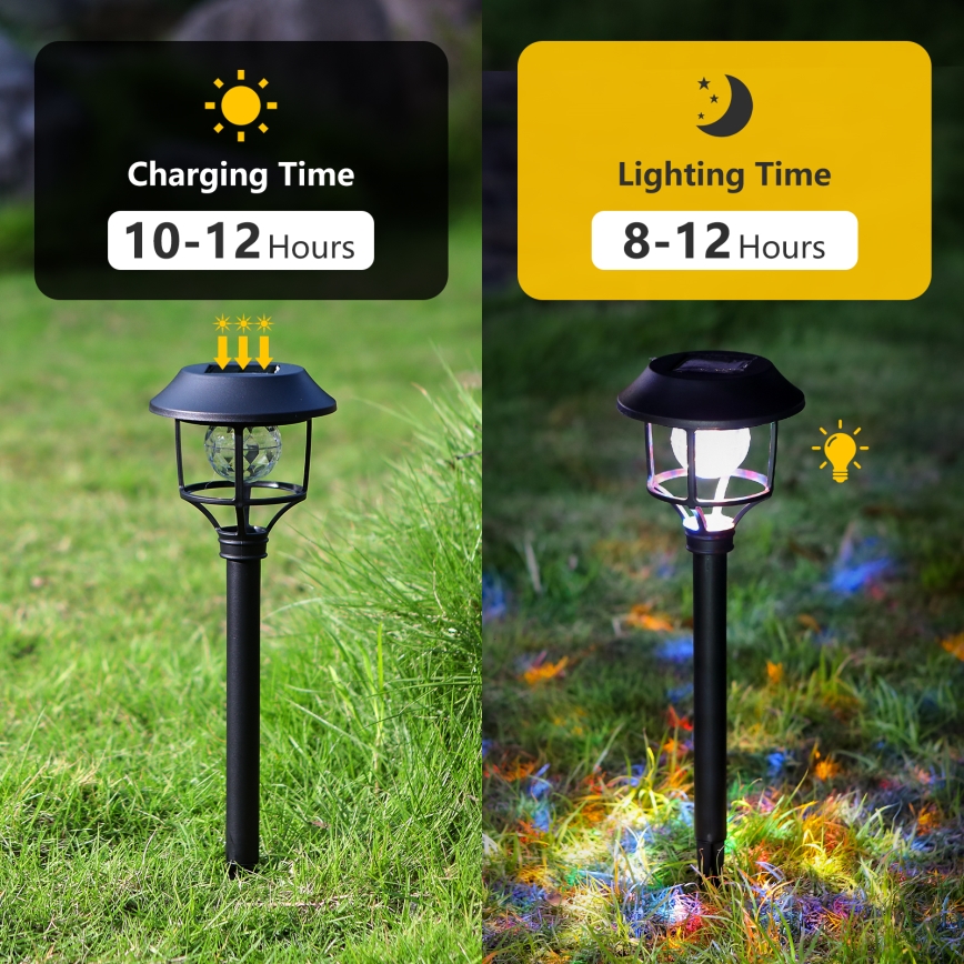 Aigostar - ΣΕΤ 4x Ηλιακή λάμπα LED RGB LED/0,2W/2V IP44