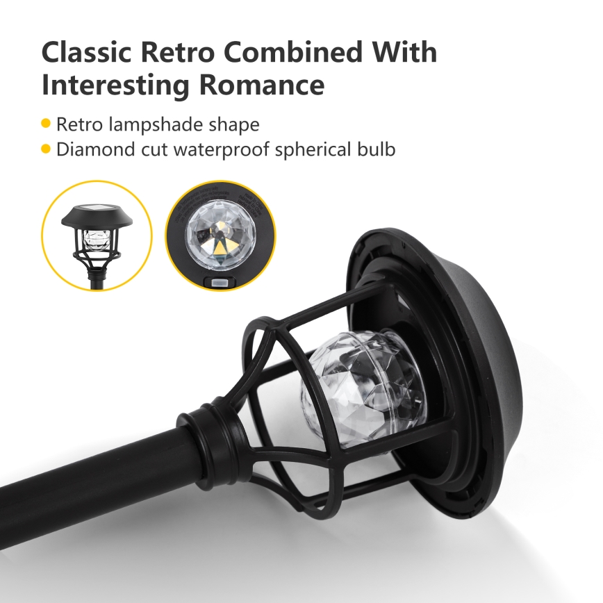 Aigostar - ΣΕΤ 4x Ηλιακή λάμπα LED RGB LED/0,2W/2V IP44