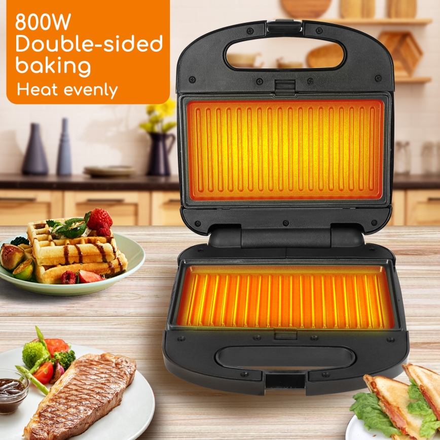 Aigostar - Τοστιέρα 800W/230V μαύρο