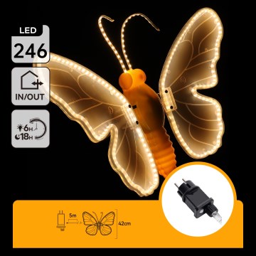 Aigostar - Υπαίθρια LED διακόσμηση 246xLED/9W/230V 42 cm IP44 πεταλούδα/πολύχρωμο