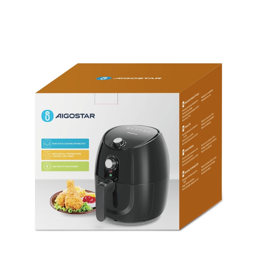 Aigostar - Φριτέζα θερμού αέρα 1500W/230V 3,5l μαύρο