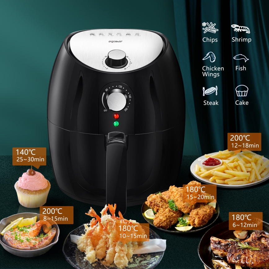 Aigostar - Φριτέζα θερμού αέρα 1500W/230V 3,5l μαύρο