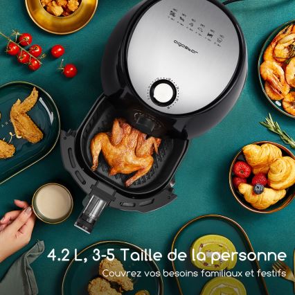 Aigostar - Φριτέζα θερμού αέρα 1500W/230V 3,5l μαύρο