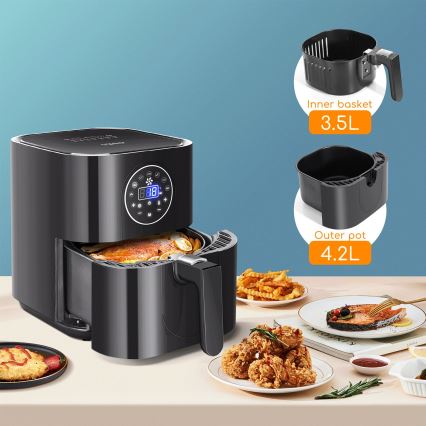 Aigostar - Φριτέζα θερμού αέρα 1500W/230V 3,5l μαύρο