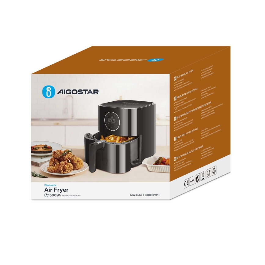 Aigostar - Φριτέζα θερμού αέρα 1500W/230V 3,5l μαύρο