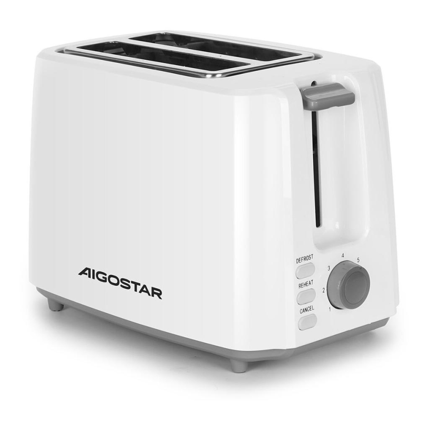 Aigostar - Φρυγανιέρα 2 θέσεων 750W/230V λευκό