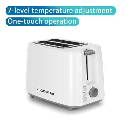 Aigostar - Φρυγανιέρα 2 θέσεων 750W/230V λευκό