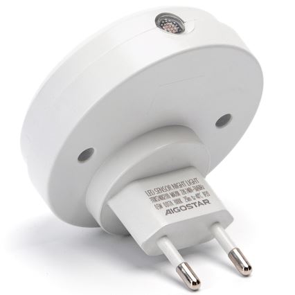 Aigostar - LED Φωτάκι νυκτός με αισθητήρα σούρουπου LED/0,5W/230V 6500K