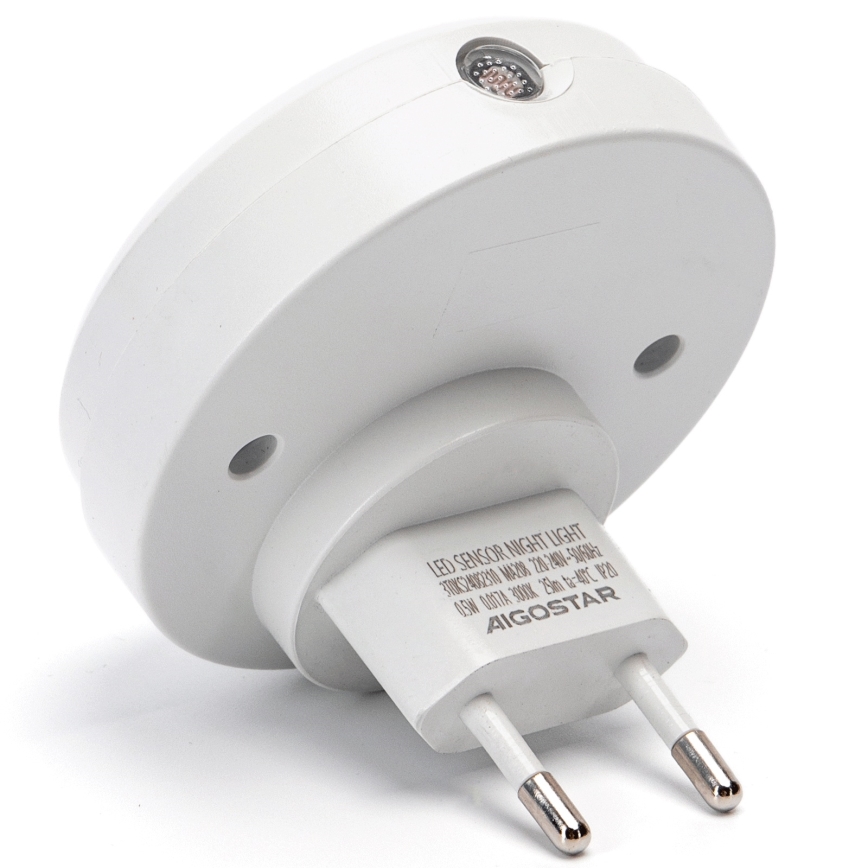 Aigostar - LED Φωτάκι νυκτός με αισθητήρα σούρουπου LED/0,5W/230V 6500K