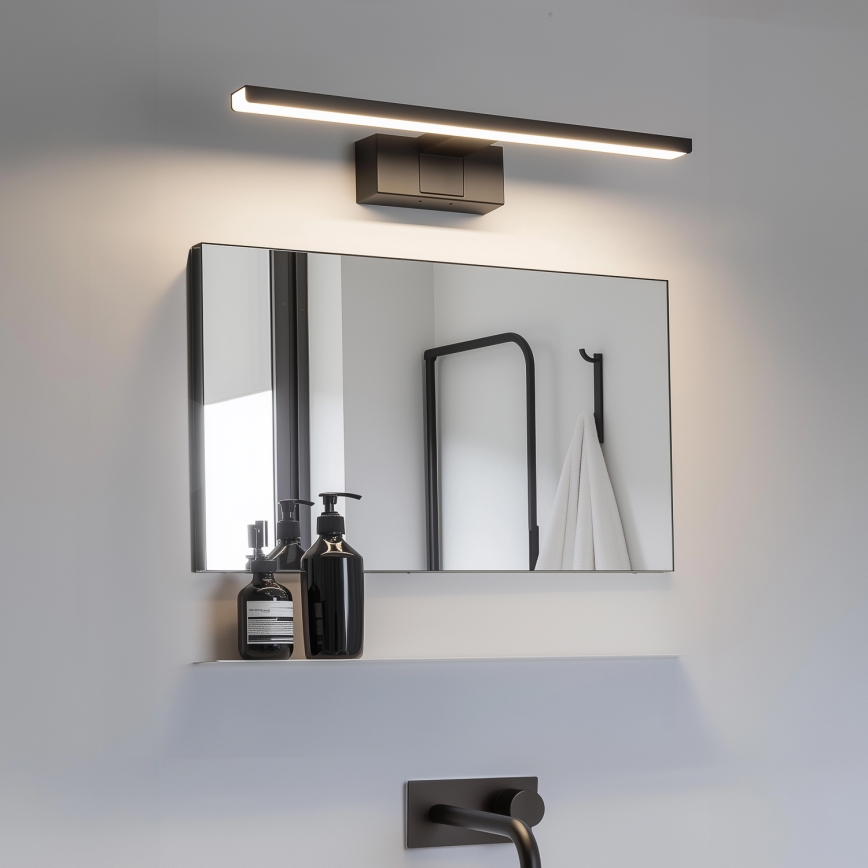 Aigostar - Φωτισμός καθρέφτη μπάνιου LED LED/8W/230V 4000K 40 cm IP44 μαύρο