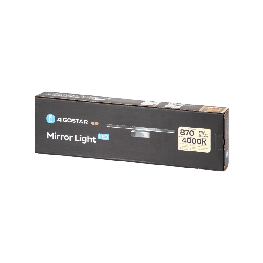 Aigostar - Φωτισμός καθρέφτη μπάνιου LED LED/8W/230V 4000K 40cm IP44