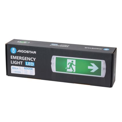 Aigostar - Φωτιστικό ασφαλείας LED EMERGENCY EXIT LED/4W/230V IP65 6500K 600mAh
