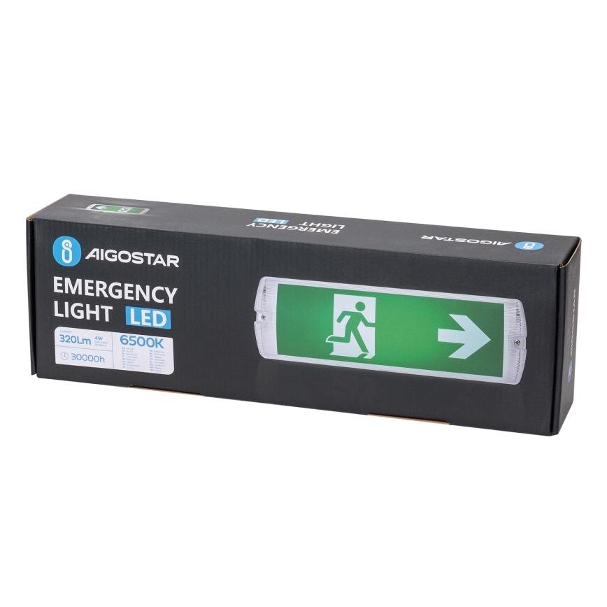 Aigostar - Φωτιστικό ασφαλείας LED EMERGENCY EXIT LED/4W/230V IP65 6500K 600mAh
