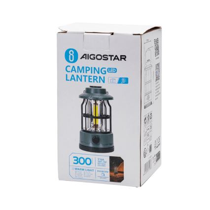 Aigostar - Φωτιστικό ντιμαριζόμενο LED camping LED/3xAA πράσινο 17,5 cm