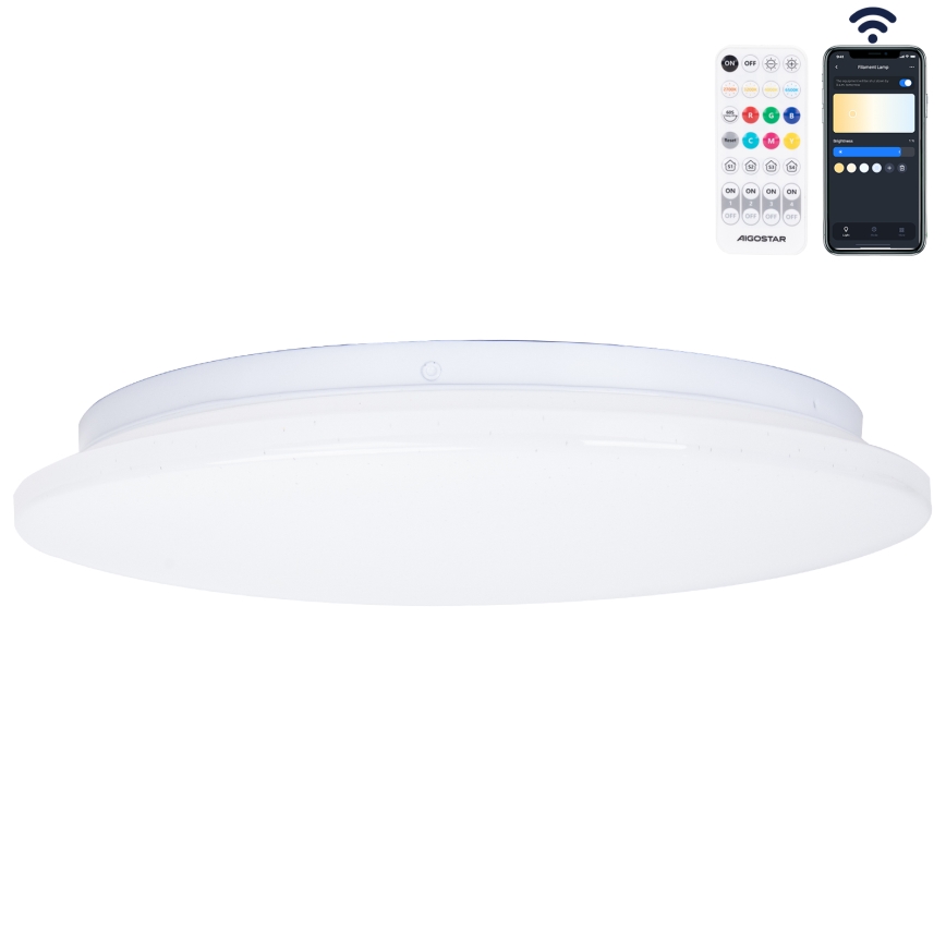 Aigostar - Φωτιστικό οροφής μπάνιου dimming LED MESH Smart LED/18W/230V 3000-65000K IP44 + τηλεχειριστήριο