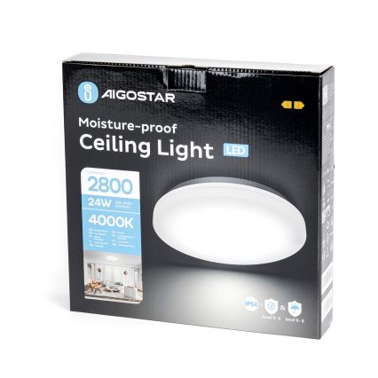 Aigostar - Φωτιστικό οροφής μπάνιου LED LED/24W/230V 4000K IP54