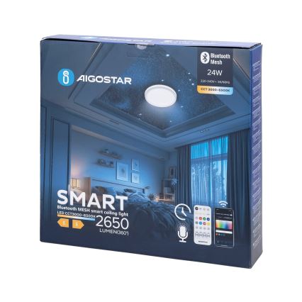 Aigostar - Φωτιστικό οροφής μπάνιου dimming LED MESH Smart LED/24W/230V 3000-6500K IP44 + τηλεχειριστήριο