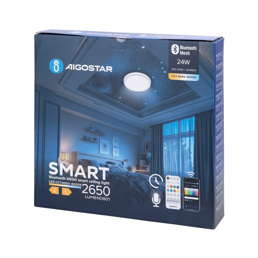 Aigostar - Φωτιστικό οροφής μπάνιου dimming LED MESH Smart LED/24W/230V 3000-6500K IP44 + τηλεχειριστήριο