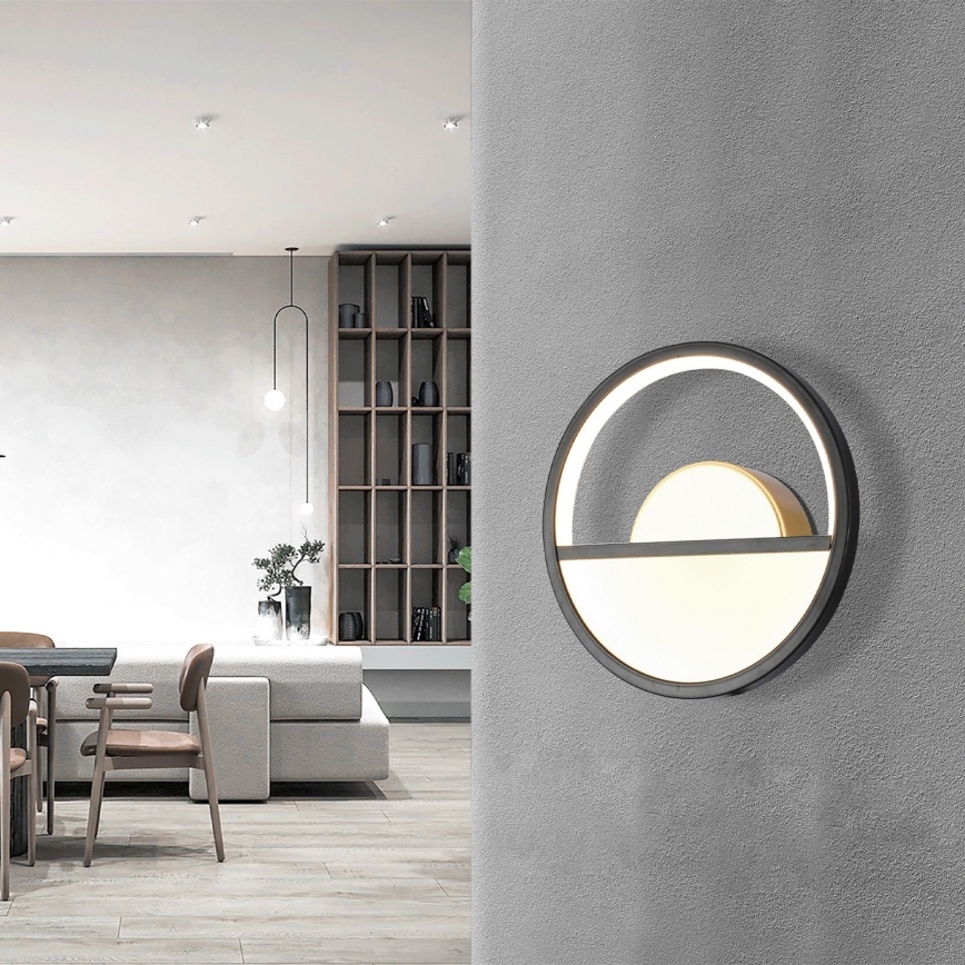 Aigostar - Φωτιστικό τοίχου LED LED/13,5W/230V 6500K μαύρο/χρυσαφί