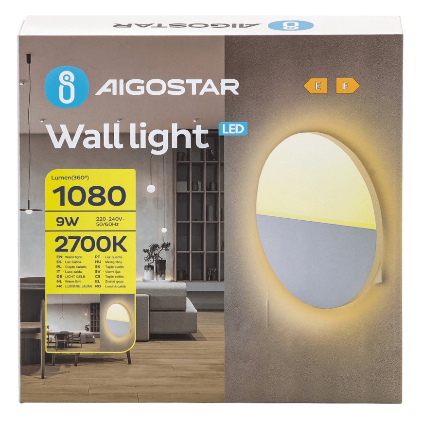 Aigostar - Φωτιστικό τοίχου LED LED/9W/230V 2700K λευκό