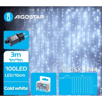 Aigostar - Χριστουγεννιάτικα λαμπάκια εξωτερικού χώρου LED 100xLED/8 λειτουργίες 4x1m IP44 ψυχρό λευκό