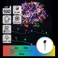 Aigostar - Χριστουγεννιάτικα LED λαμπάκια με ηλιακή φόρτιση, 100 LED / 8 λειτουργίες, 12 m, IP65, πολύχρωμα, 800 mAh