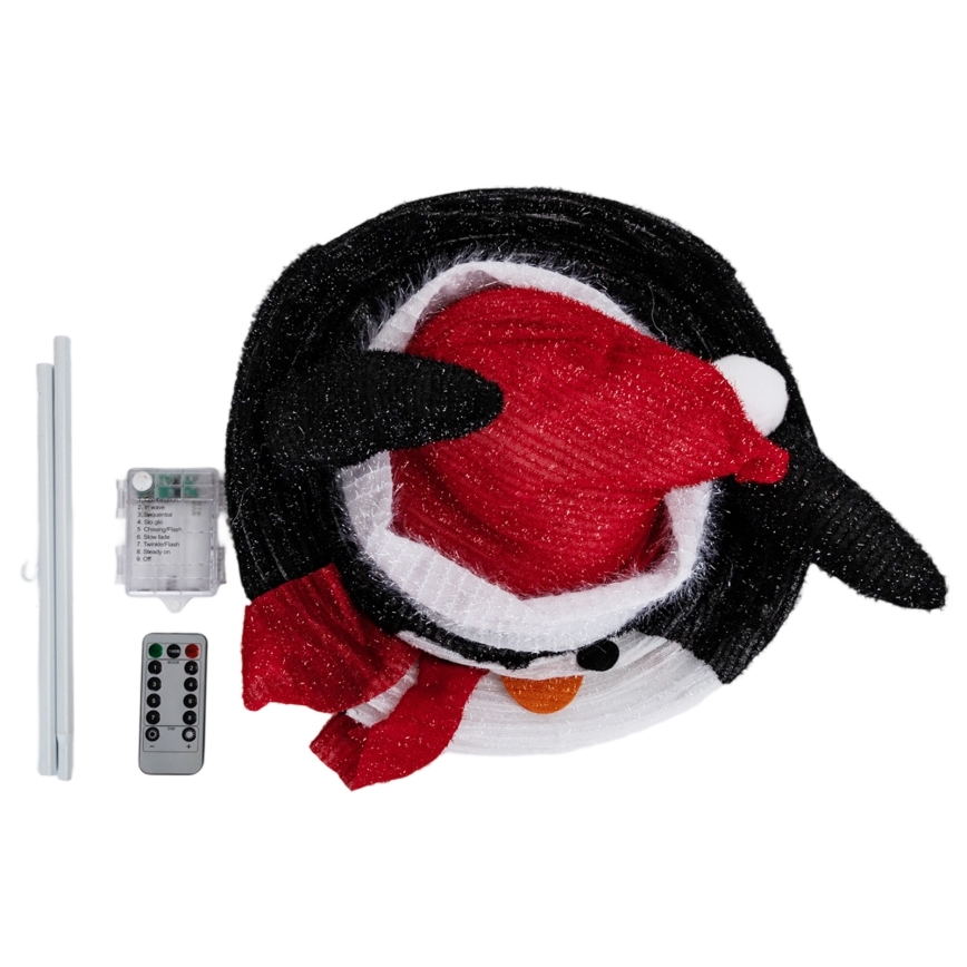 Aigostar - Χριστουγεννιάτικη εξωτερική διακόσμηση LED, πιγκουίνος, 50xLED/3xAA, IP44