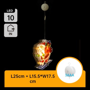 Aigostar - Χριστουγεννιάτικο διακοσμητικό LED LED/3xAAA Άγιος Βασίλης με σκι 23cm
