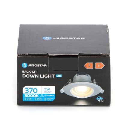 Aigostar - Χωνευτό φωτιστικό LED 5W/230V, 3000K, Ø 8,5 cm, λευκό